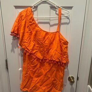 Motherhood Maternity Orange One Sleeved Blouse